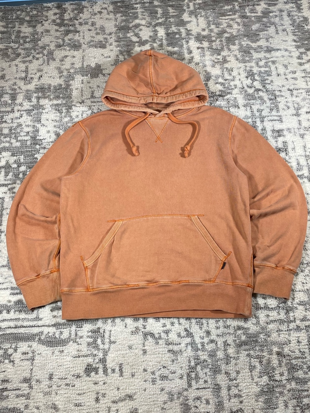Orange Faded Lucky Brand Blank Hoodie